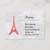 Rode Eiffeltoren op het Visitekaartje van kant (Voorkant)