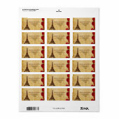 rode eiffeltoren Parijs adresetiketten Etiket (Full Sheet)