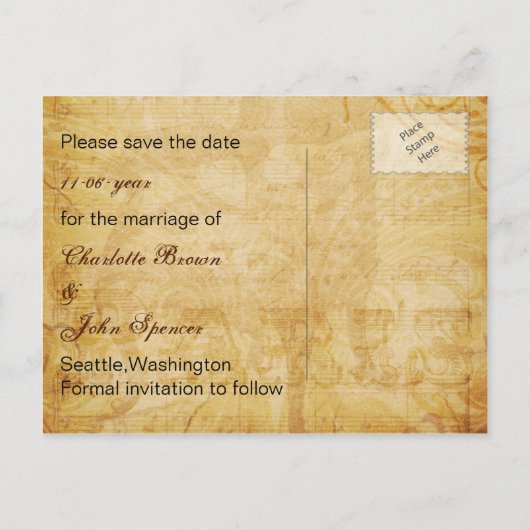 rode eiffeltoren Parijs behalve de datum Aankondigingskaart (Achterkant)