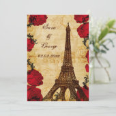 rode eiffeltoren Parijs behalve de datum Save The Date (Staand voorkant)