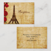 rode  eiffeltoren Paris Ontvangkaarten Informatiekaartje (Voorkant / Achterkant)