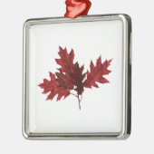 Rode eikenbladeren metalen ornament (Links)