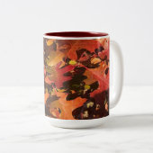 Rode eikenbladeren, Wisconsin Tweekleurige Koffiemok (Voorkant rechts)