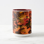 Rode eikenbladeren, Wisconsin Tweekleurige Koffiemok (Center)