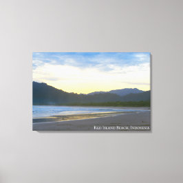Rode Eiland Strand Zonsondergang Landschap Reis Fo Canvas Afdruk