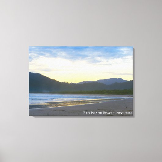 Rode Eiland Strand Zonsondergang Landschap Reis Fo Canvas Afdruk (Voorkant)