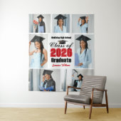 Rode eindexamenfeest foto collage van de klas van wandkleed (In situ)