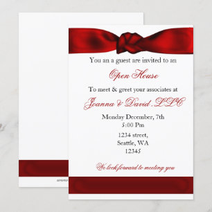 rode elegant Corporate Party Invitation Kaart