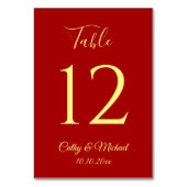 Rode elegant modern Chinees trouwlijstnummer Kaart (Voorkant)