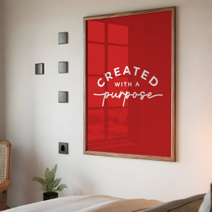 Rode Elegante Christelijke Spreuk Poster