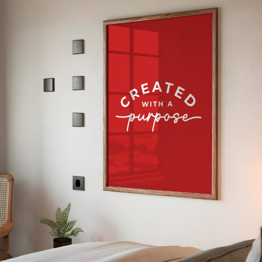 Rode Elegante Christelijke Spreuk Poster