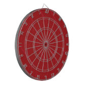 Rode, elegante, eenvoudige, moderne, coole, golven dartbord (Voorkant Links)