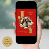 Rode elegante foto gevouwen kerst feestdagen kaart