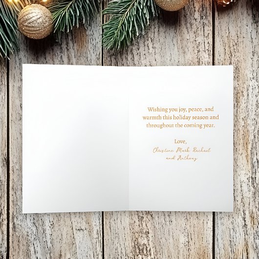 Rode elegante foto gevouwen kerst feestdagen kaart