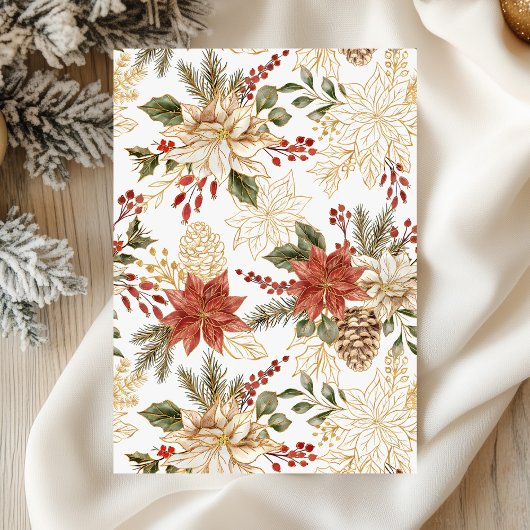 Rode elegante foto gevouwen kerst feestdagen kaart