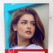 Rode Elegante Klasse 8 Foto Afstuderen Drieluik Aankondiging (Binnenzijde eerst)