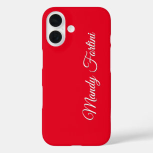Rode Elegante Minimalistische Kalligrafie iPhone 16 Hoesje