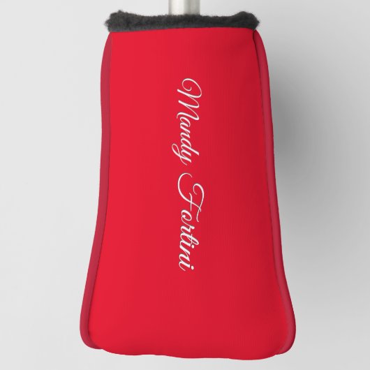 Rode Elegante Minimalistische Kalligrafie Golfheadcover (Draai 90)