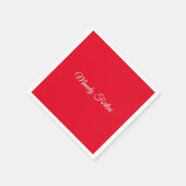 Rode Elegante Minimalistische Kalligrafie Servet (Hoek)