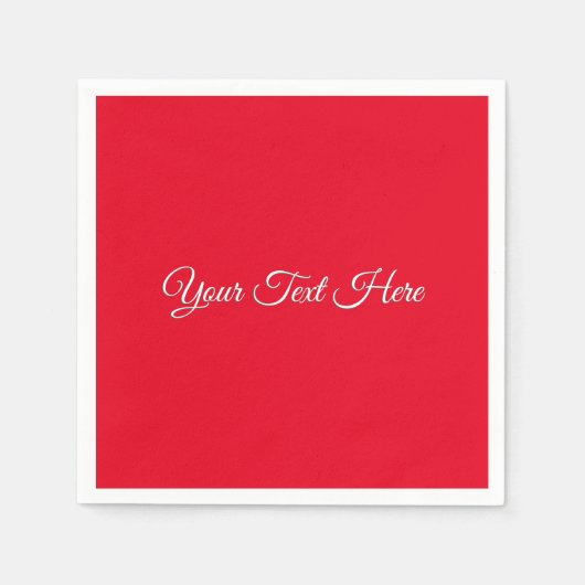 Rode Elegante Minimalistische Kalligrafie Servet (Voorkant)