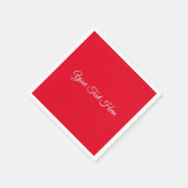 Rode Elegante Minimalistische Kalligrafie Servet (Hoek)