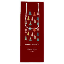 Rode elegante moderne set van groene kerstbomen