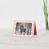 Rode Elegante Sneeuwvlok Kerstfoto Feestdagen Kaart (Voorkant)