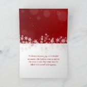 Rode Elegante Sneeuwvlokken Kerstboom Feestdagen Kaart (Binnen)