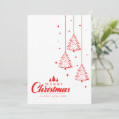 Rode Elegante Uitnodiging van het Kerstmispartij (Staand voorkant)