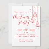 Rode Elegante Uitnodiging van het Kerstmispartij (Achterkant)
