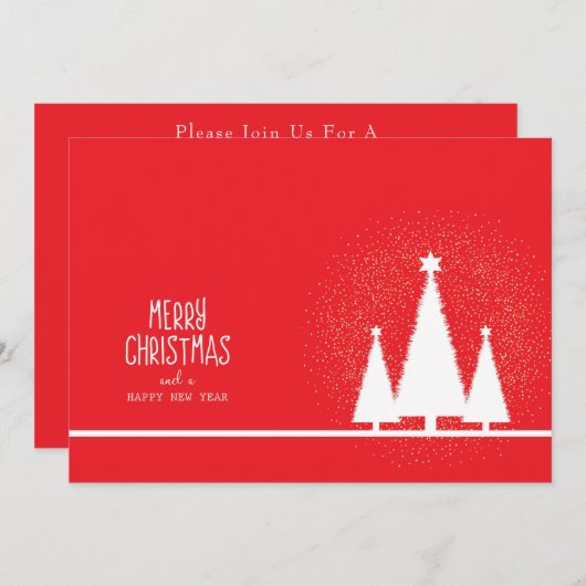 Rode Elegante Uitnodiging van het Kerstmispartij (Voorkant / Achterkant)