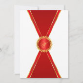 Rode Elegantie Monogram Bruiloft Kaart (Achterkant)