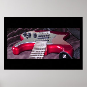 Rode elektrische gitaar poster