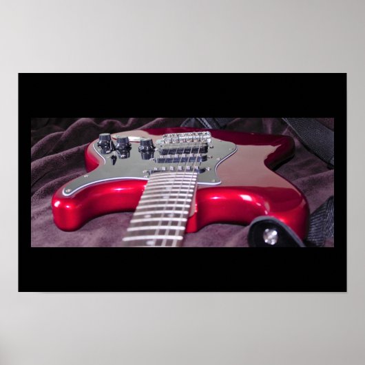 Rode elektrische gitaar poster (Voorkant)