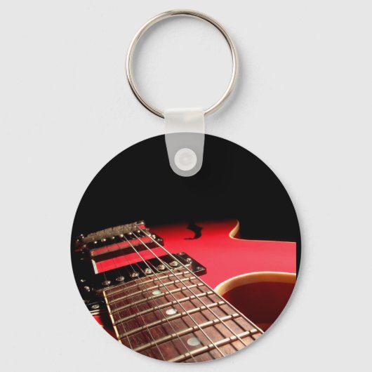 Rode elektrische gitaar sleutelhanger (Voorkant)