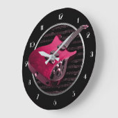 Rode elektrische gitaarwandklok grote klok (Hoek)