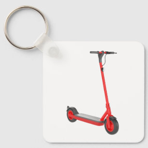 Rode elektrische scooter sleutelhanger