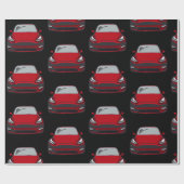 Rode Elektrische Voertuig SUV Auto Zwarte Achtergr Cadeaupapier (Vlak)