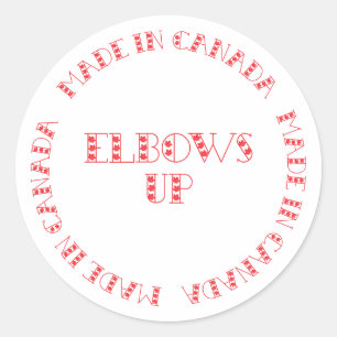 Rode ellebogen gemaakt in Canada Ronde Sticker