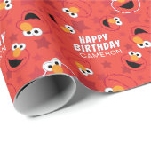 Rode Elmo Gezichten Patroon Cadeaupapier (Rol Hoek)