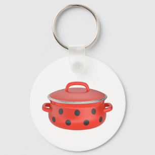Rode email kookpot sleutelhanger