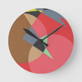 Rode Ember Vormen Minimalistische Ronde Klok