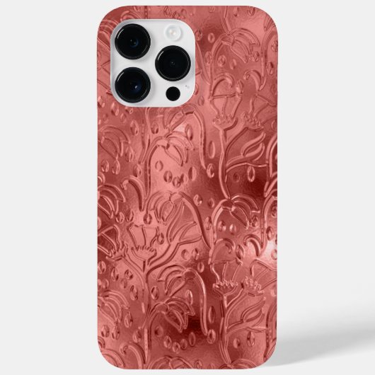 RODE EMBOSSED METALLIC LOOK ORNAMATION Case-Mate iPhone CASE (Achterkant)