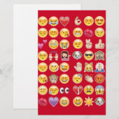 rode emoji briefpapier (Voorkant / Achterkant)