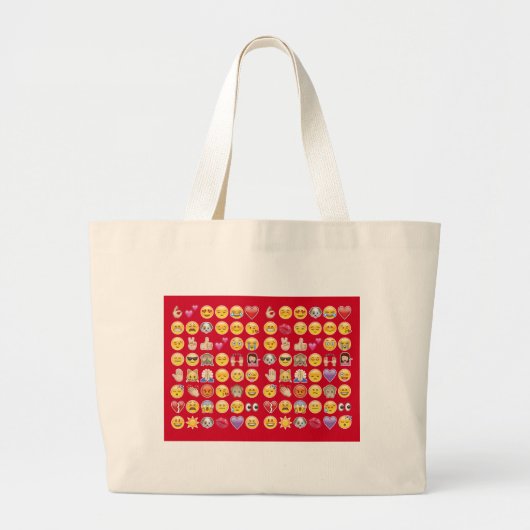 rode emoji grote tote bag (Voorkant)