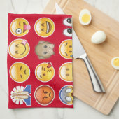 rode emoji theedoek (Quarter Fold)