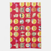 rode emoji theedoek (Verticaal)