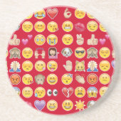 rode emoji zandsteen onderzetter (Voorkant)