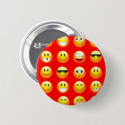 rode emoji's ronde button 5,7 cm (Voorkant /achterkant)
