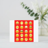 rode emojs briefkaart (Staand voorkant)